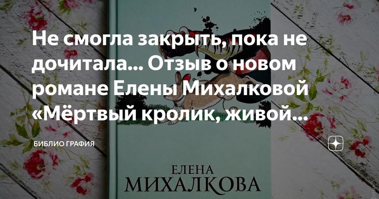 Не смогла закрыть, пока не дочитала... Отзыв о новом романе Елены Михалковой «Мёртвый кролик, живой кролик»